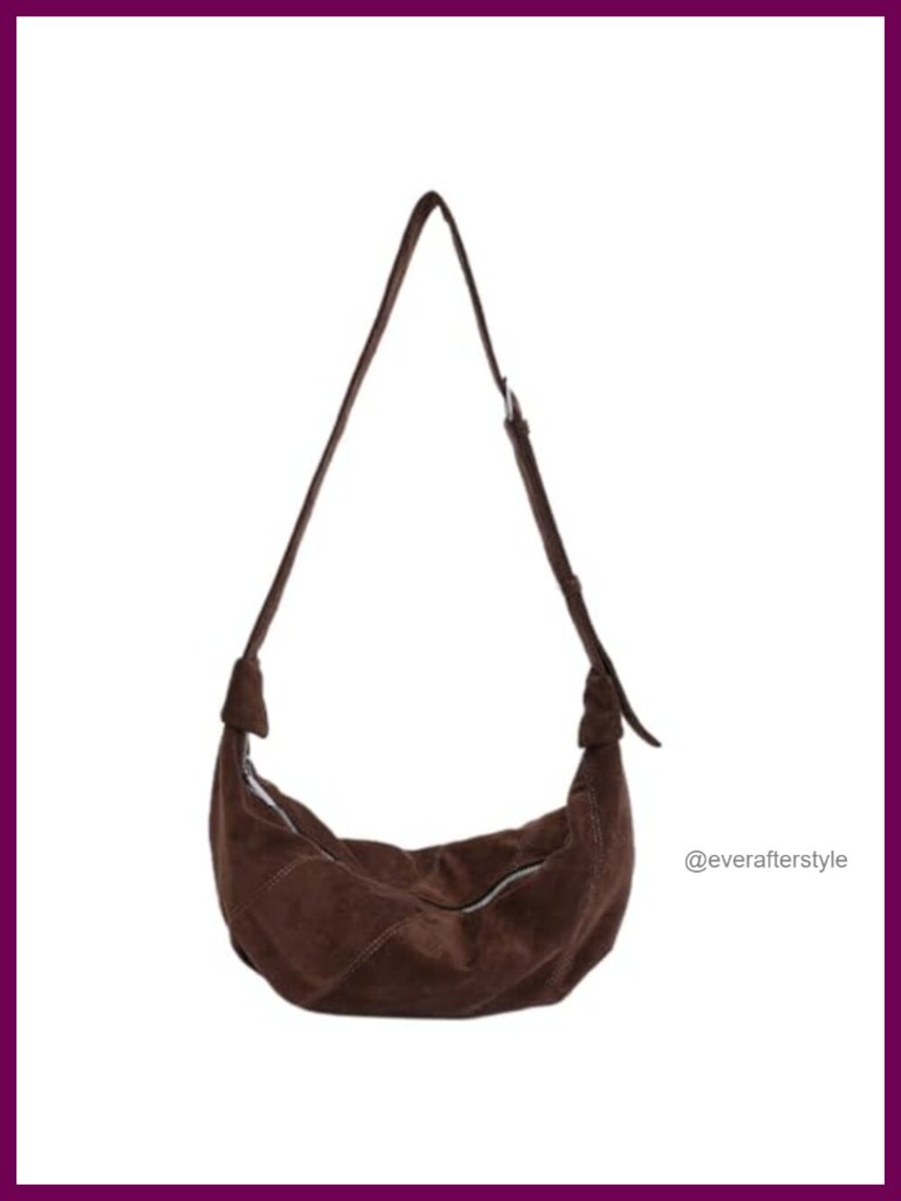 Suede Crescent Crossbody Bag Dumpling Sling Hobo Slouchy Shoulder Half Moon Tote